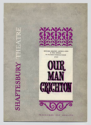 Our Man Crichton theatre poster - Shatesbury Theatre starring Kenneth More, Millicent Martin, David Kernan